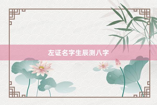 左证名字生辰测八字